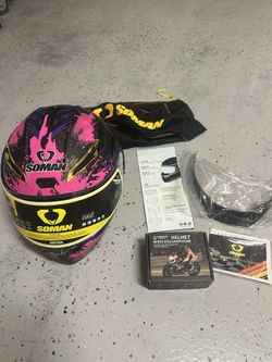 NEW RUANLOV Full Face Motorcycle Helmet (A L=59~60CM)+bluetooth headset 