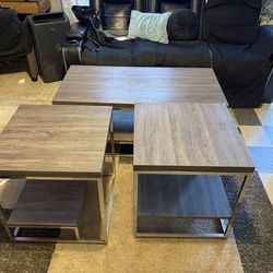 Coffee Table + 2 End Tables