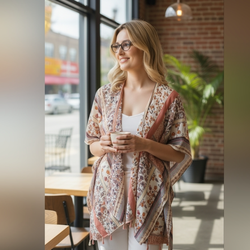 Like New Floral Print Kimono One Size .