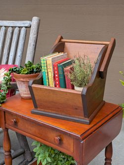 Vintage Primitive Cottagecore Rustic Wood Magazine Book or Firewood Rack\ Stand