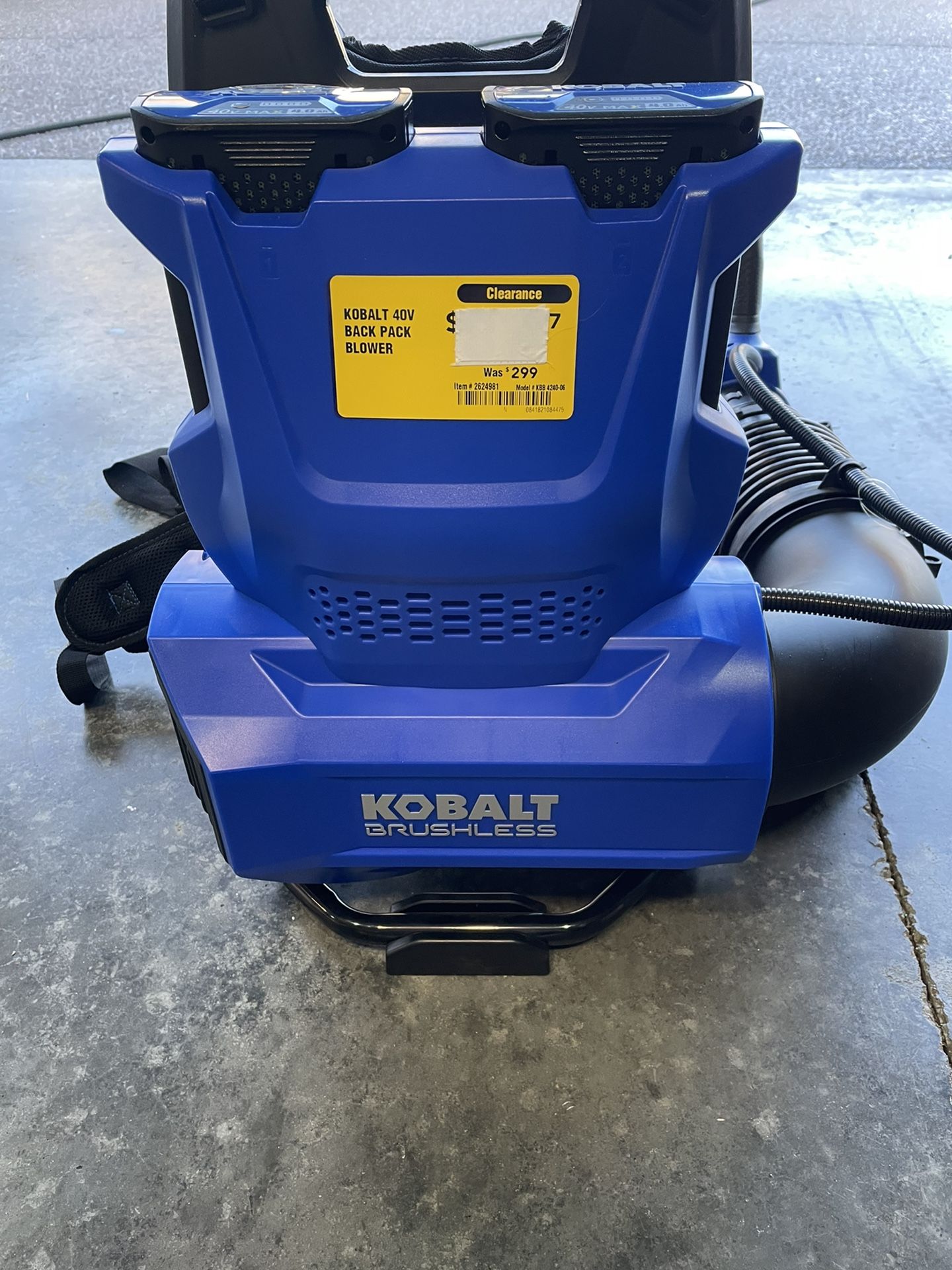 Kobalt Leaf Blower - Battery 40v With Batteries - NEW