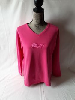 Quacker Factory embellished whale long sleeve top size M