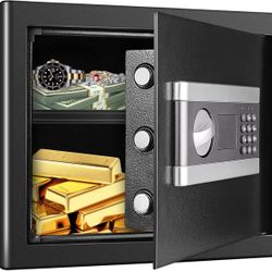 Fireproof Safe Small Safe 1.0Cub Safe Box for Home with Lock Box Money Box(Black)/Fireproof Bag(2012℉),Safe Box Fireproof Waterproof for Pis (Home Imp