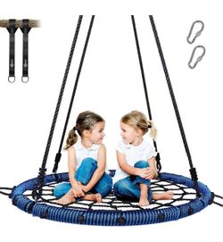 Trekassy 40" Spider Web Saucer Tree Swing for Kids & Adults - Blue - B321