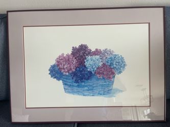 Hydrangeas in a basket