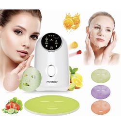 Face Mask Machine Kit with 32 Counts Collagen Pills, 100% Pure Natural Fruit and Vegetable Automatic Face Mask Maker Fruit Mask Machine For Facial Eye