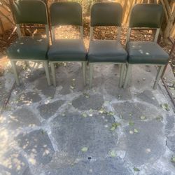 4 Steel Case Metal Office Chairs