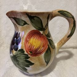 Handpainted Ceramic Fruit Pitcher By Ancora