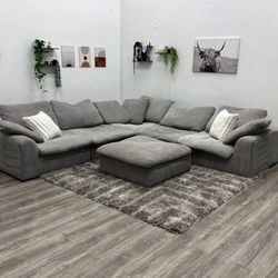 Gray Sectional Cloud Couch - Free Delivery 