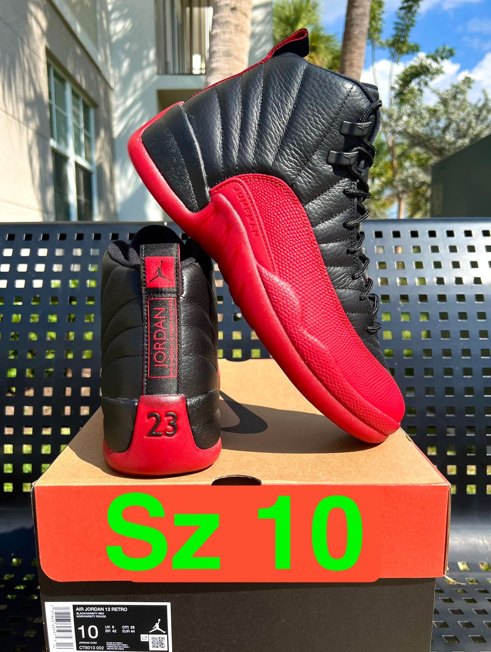 Jordan 12 Retro Flu Game Red Sz 10 SB Travis Nigel Brick