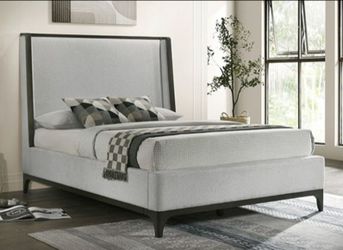 Brand New Grey Contemporary Style Queen Bed Frame (Available in Eastern King)