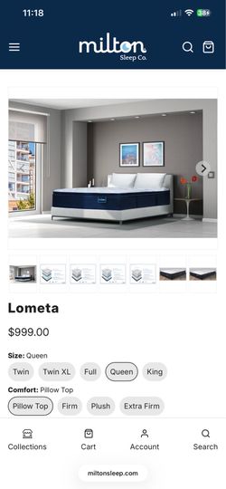 Queen Size Milton Lometa Pillow Top and bed frame