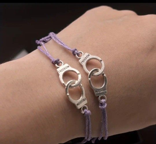 2-pcs. Partners In Crime Friendship Bracelet Set