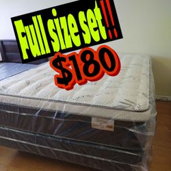 Full Size Euro Pillow Top Mattress Set‼️
