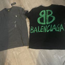 Men BALENCIAGA And RALPH LAUREN Shirt Size Medium Both For 60.00