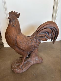 Brown rooster statue