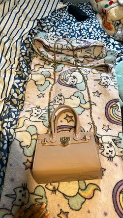Pink purse with gold chain