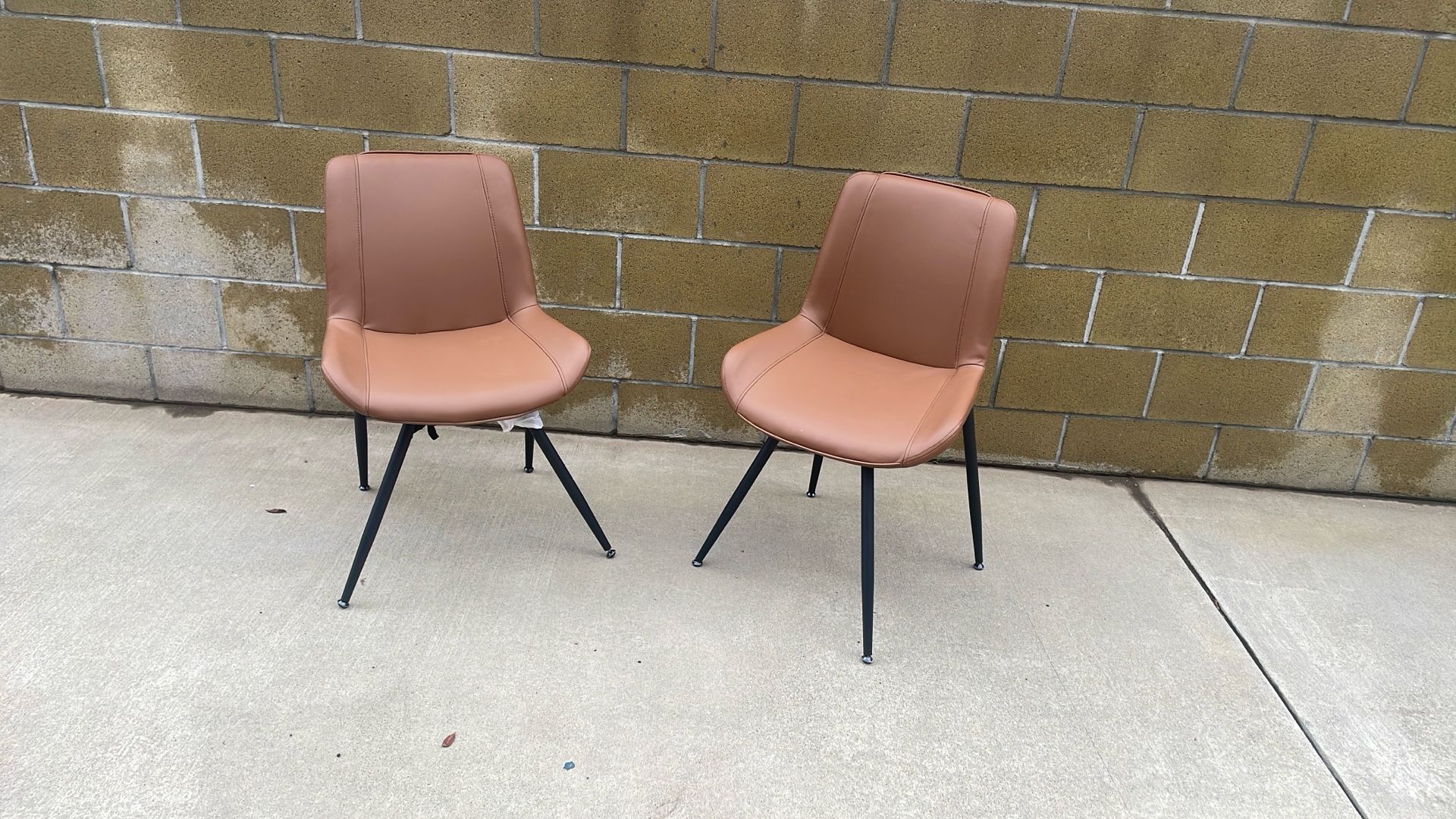Brage Living Dining Chair, Brown , Black , Petal White 2 Chair Together