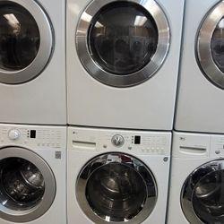 LG Front Loading Washer And Stackable Gas Dryer Set 
