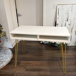 White & Gold Writing Desk