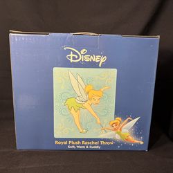 BRAND NEW OFFICIAL DISNEY TINKER BELL THROW SIZE 40X50 BLANKET Vintage
