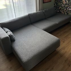 Kardiel Brady Dark Gray Boucle 2 Piece Sectional