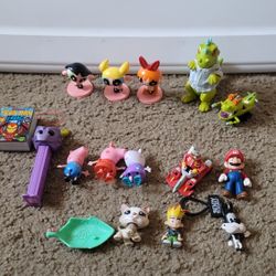 Lot Of Vintage Figures Rugrats Mario Peppa Pig