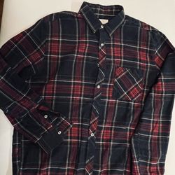 Civil Society Mens Size Medium Shirt Antigua Super Soft Flannel Button-Down Plaid  Color:  Blue