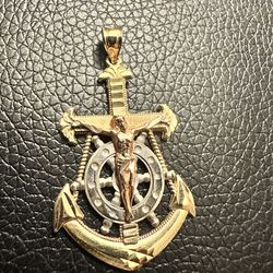 10k gold anchor pendant