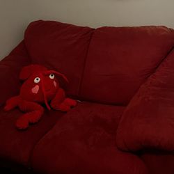 Small red loveseat