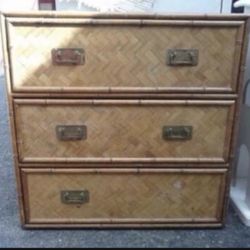 Bamboo Bohemian BoHo, Chest Of 3 Drawers, DIMENSIONS 18"D × 30"W ×30"H
