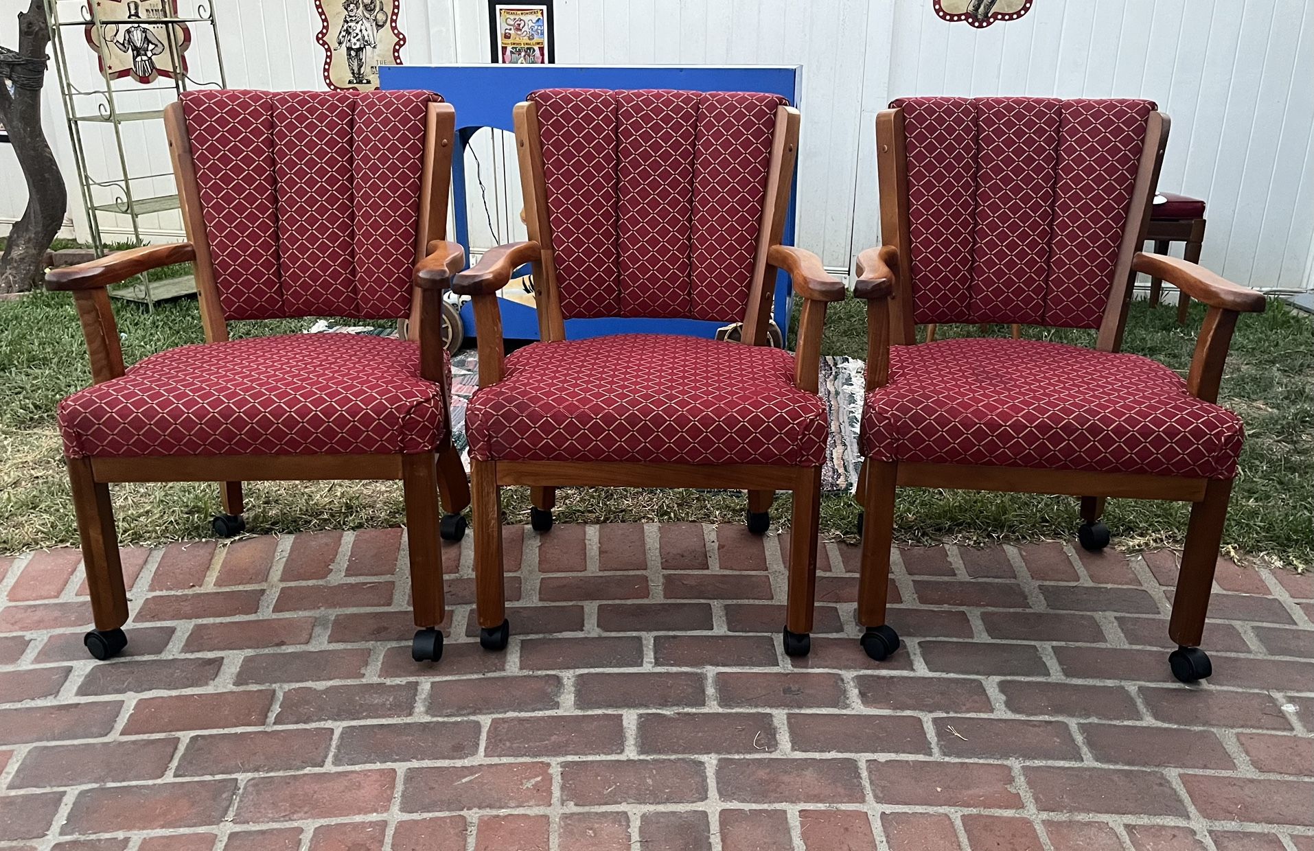 Very Comfortable Rolling Vintage Mid Century Chairs (6 Available)