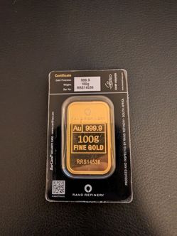 100 gram gold bar - Rand Refinery