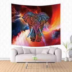 Psychedelic Mandala Elephant Tapestry