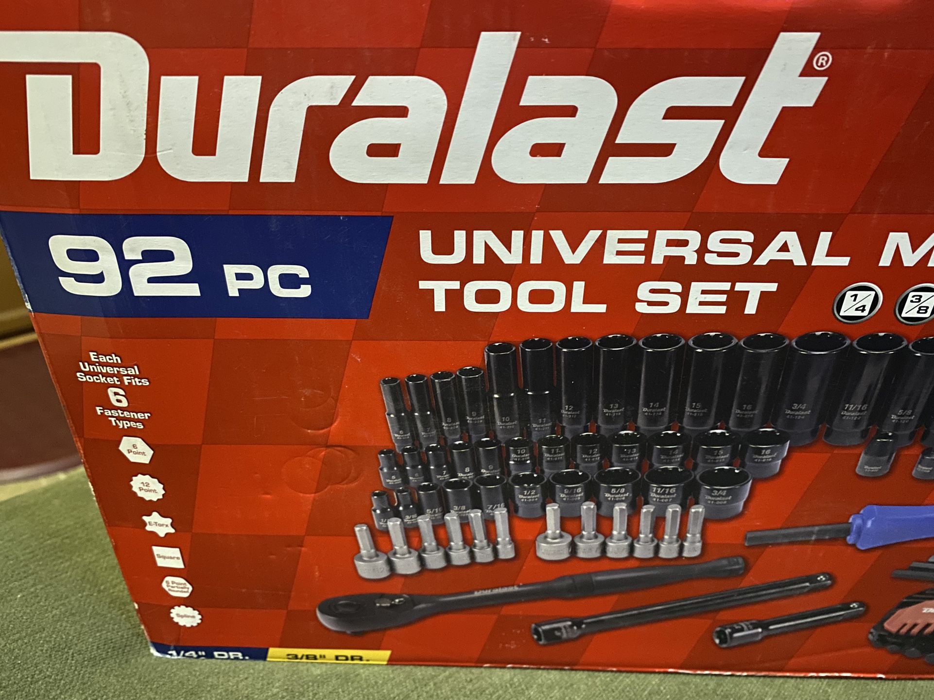 DURALAST 1/4”/38” 92 Pc UNIVERSAL MECHANIC’S TOOL SET ((( Read Description Please )))