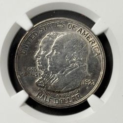 1923-S Monroe Doctrine Half Dollar, NGC UNC. -- HISTORIC SILVER COIN!