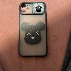 Clear Black Dead Bear Case With Dead Bear Slider To Protect Camera For iPhone 11