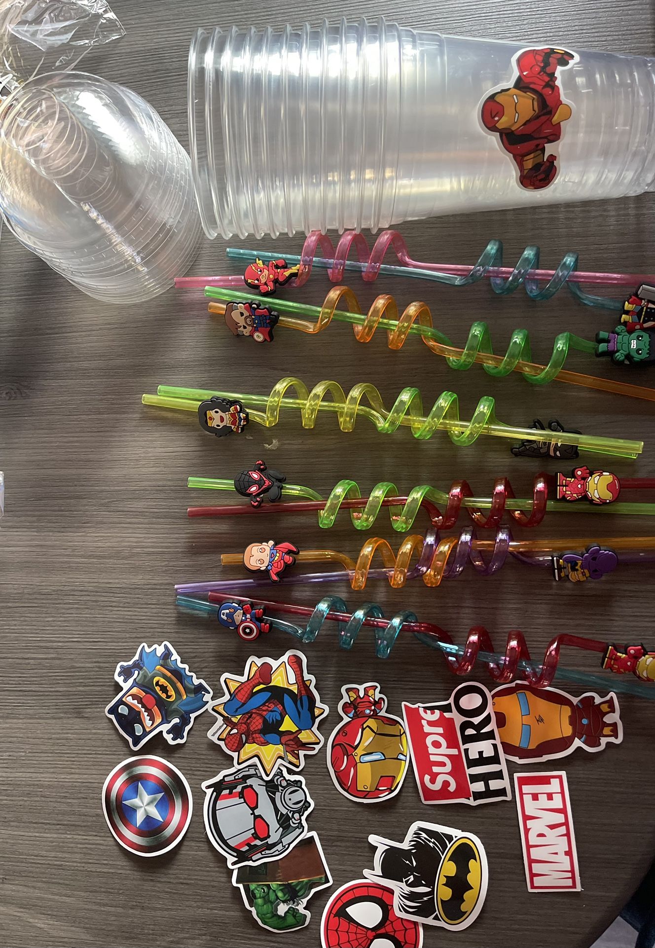 Super Hero Birthday Cups And Straws 11 Cups With Lids 12 Straws 
