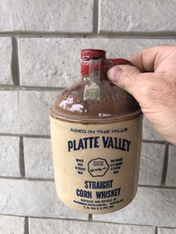 Vintage Plate Valley Corn Whiskey Bottle