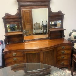Antique Solid Wood Mahogany  Cabinet