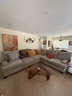 Grey sectional couch