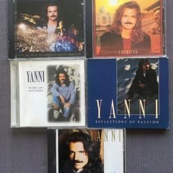 Yanni Music CD Collection Of His Classic Albums, lot of 5, new/excellent condition.    Live At The Acropolis, In My Time, Reflections Of Passion, Trib