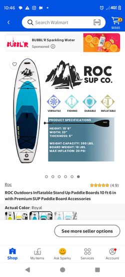 Brand new " ROC INFLATABLE STANDING PADDLE BOARD /w complete kit