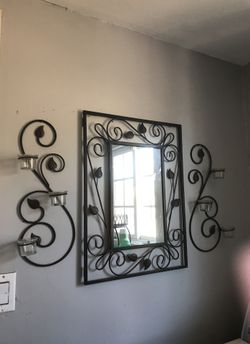 3 pc set mirror and scones home interior