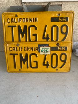 Vintage 1956 license plates
