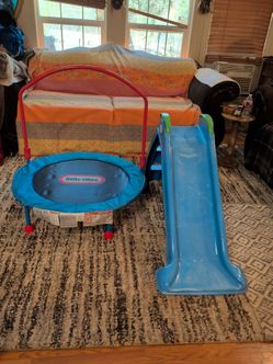 Little Tikes kids, trampoline and Little Tikes slide condition