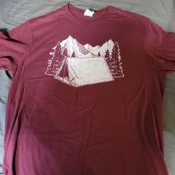 Burgundy Mountains Shirt Large