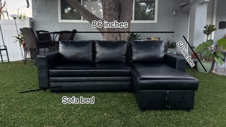 Sofa bed black reversible
