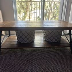 Wood And Metal Living Room Table 