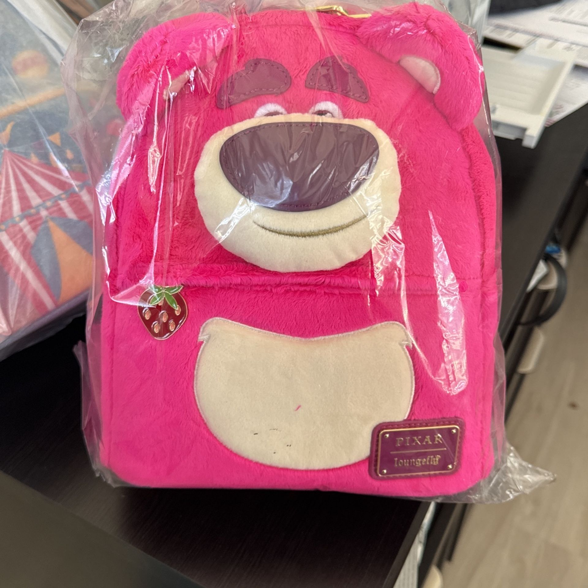 Loungefly Disney Pixar Toy Story Lotso Cosplay Sherpa Mini Backpack